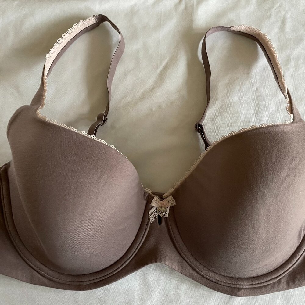 Victoria Secret Lined Demi Buste Double Bra Brassiere Demi Sexy Gray 38C